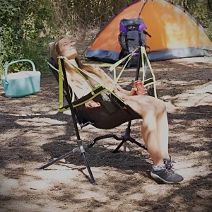 Chaise à bascule de camping pliable - Rocking Chair de jardin - Confort extérieur, légère et compacte