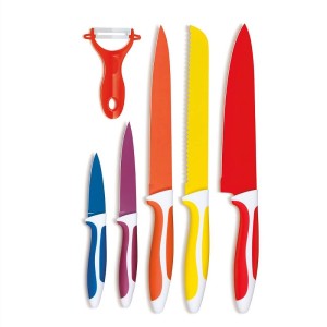 Set de 6 couteaux avec revêtement en céramique - Muti-Colores - Coffret rangement