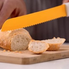 Set de 6 couteaux avec revêtement en céramique - Couteau à pain avec dents (34cm)